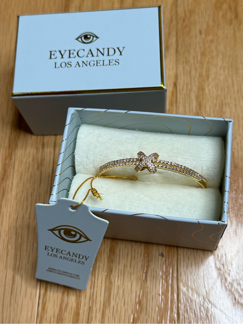 Eye Candy Los Angeles Crystal Bow Cuff NWT